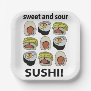 Assiettes En Carton Soirée sucrée et sushi aigre