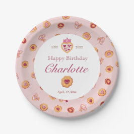 Assiettes En Carton Soirée Tea Party Motif rose Anniversaire