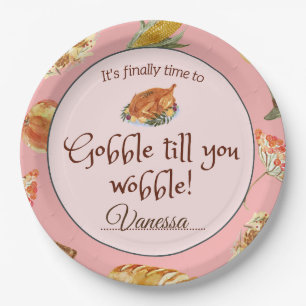 Assiettes En Carton Soirée Thanksgiving Pink Friedsgiving