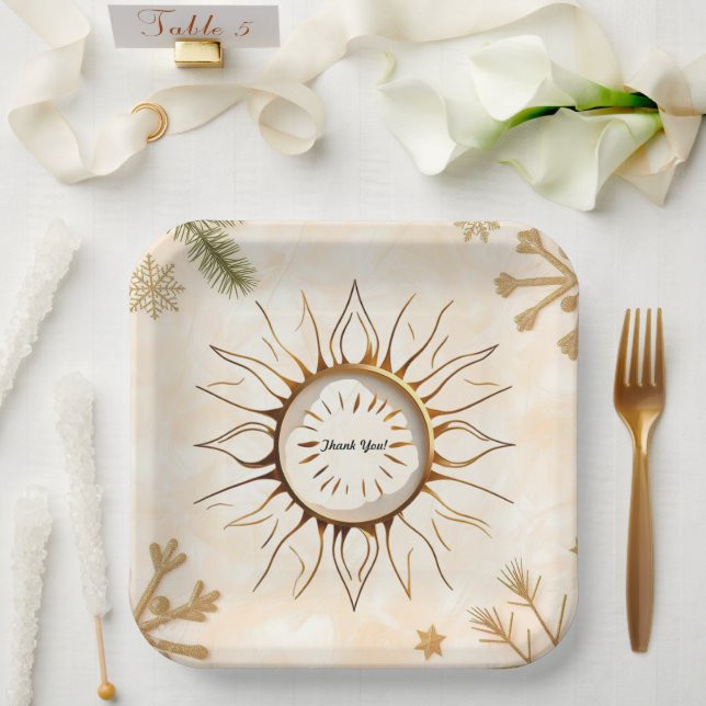 Assiettes En Carton "Solara Luxe Design" (Mariage)