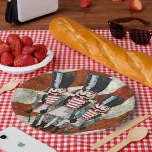 Assiettes En Carton Soldats des caboteurs rouges Blancs blancs