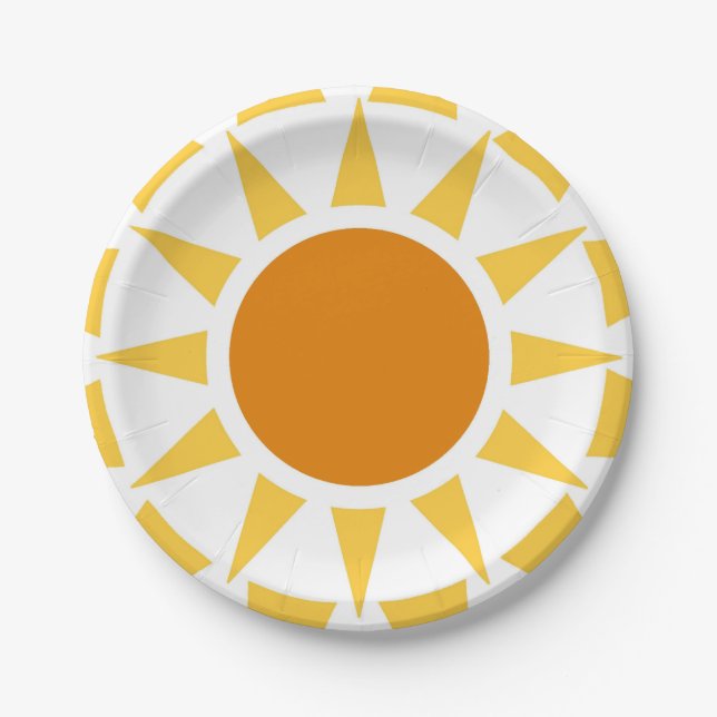 Assiettes En Carton Soleil d'été (Devant)