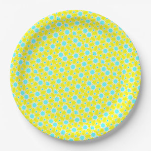 Assiettes En Carton Soleil et À petits pois