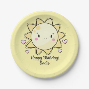 Assiettes En Carton Soleil personnalisé Bonne plaque de papier d'anniv