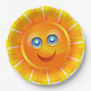 Assiettes En Carton Soleil souriant