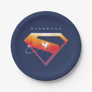 Assiettes En Carton Soleil Tourner Superman Shield