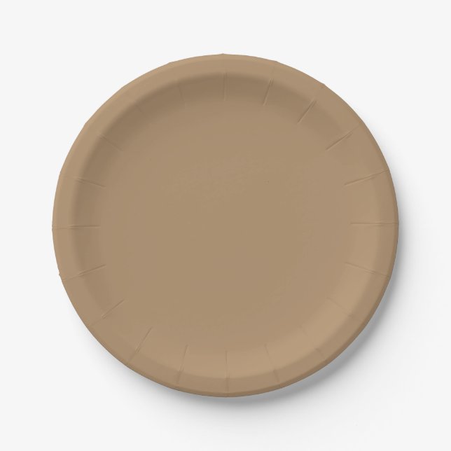 Assiettes En Carton Solide Classique Doux Tan (Devant)