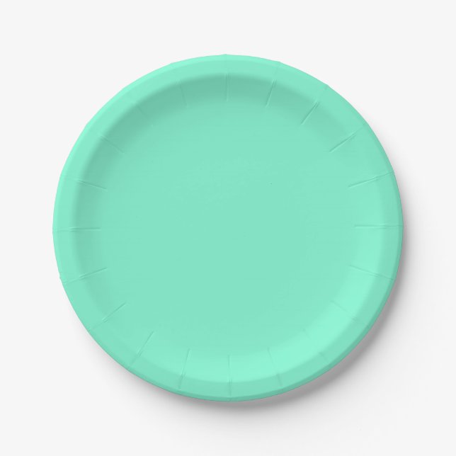 Assiettes En Carton Solide, menthe, vert (Devant)