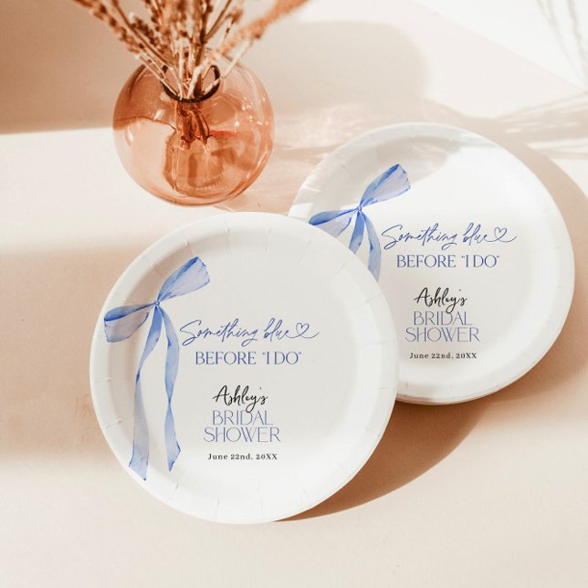 Assiettes En Carton Something Blue Before I Do Baby Shower Bridale (Créateur téléchargé)