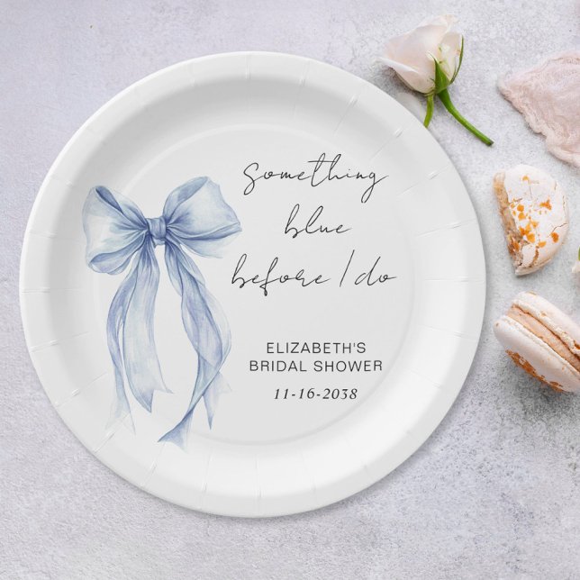 Assiettes En Carton Something Blue Before I Do Shower de Mariée (Créateur téléchargé)