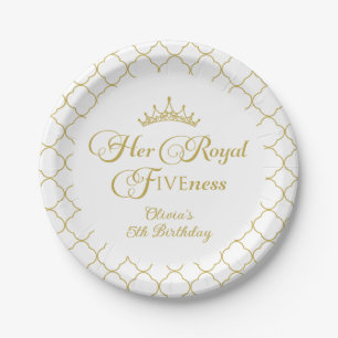 Assiettes En Carton Son Altesse Fiveness Princesse Or 5ème Anniversair