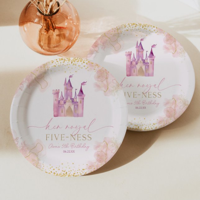 Assiettes En Carton Son Royal Five-Ness Princess 5th Birthday Party (Créateur téléchargé)