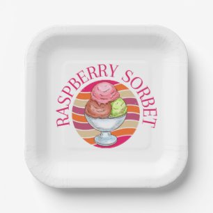 Assiettes En Carton Sorbet de framboise