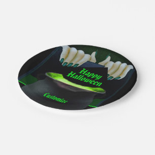 Assiettes En Carton Sorcières noires et vertes
