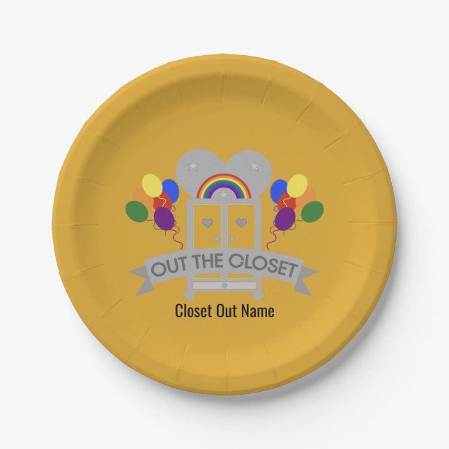 Assiettes En Carton Sortir de la fête gay (Devant)