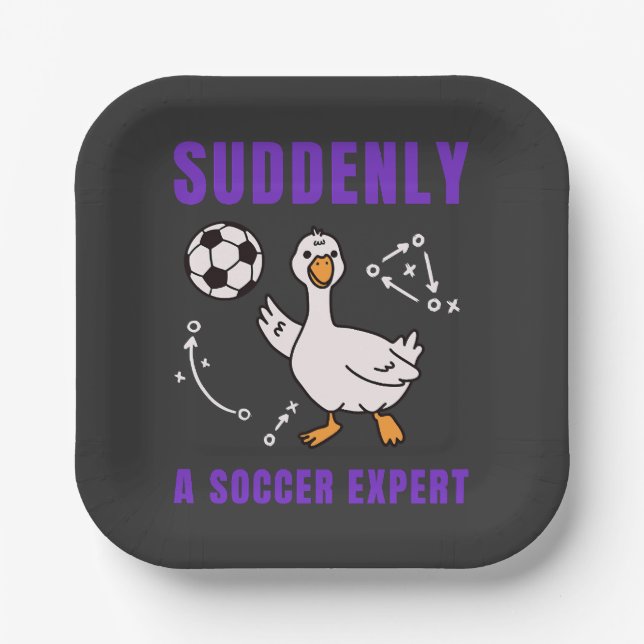 Assiettes En Carton Soudain un expert de football (Recto)