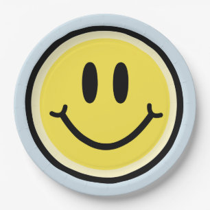 Assiettes En Carton Sourire jaune
