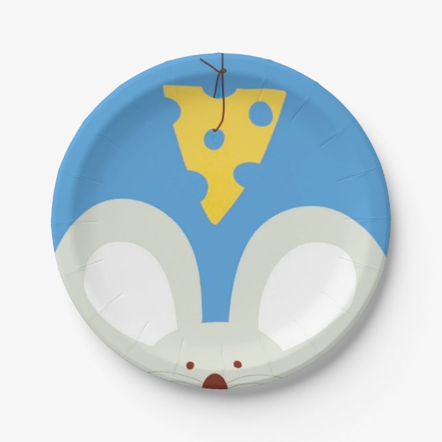 Assiettes En Carton Souris et fromage (Devant)