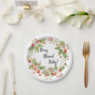 Assiettes En Carton Souris fraise Plaques Baby shower-Party