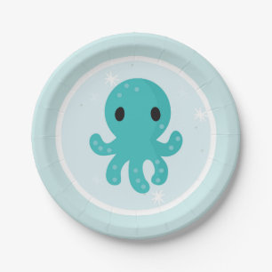 Assiettes En Carton Sous la fête d'anniversaire de mer
