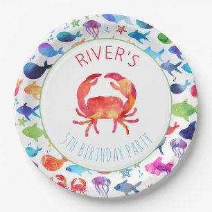 Assiettes En Carton Sous la mer Rainbow Fish Birthday Baby shower