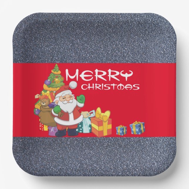Assiettes En Carton Sous le sapin de Noël (Recto)