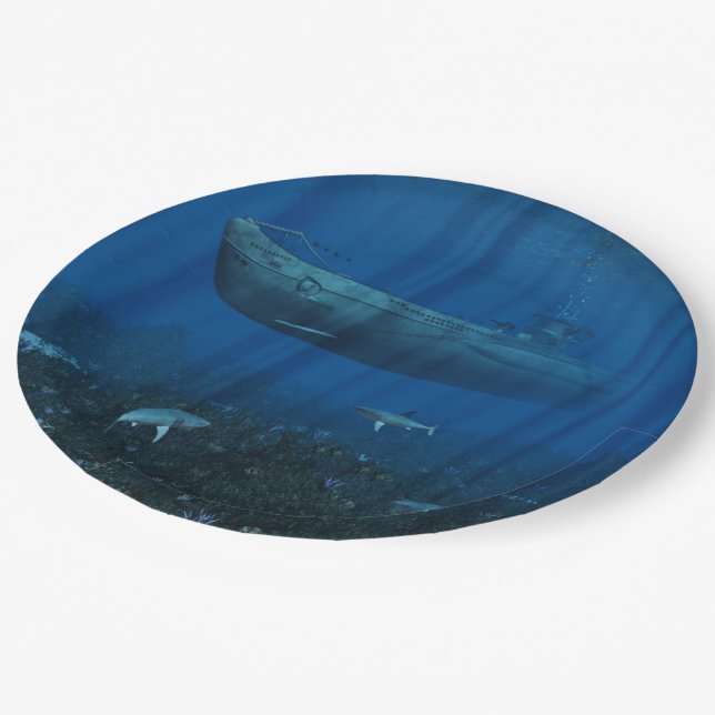 Assiettes En Carton Sous-marin U99 (Angle)