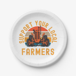 Assiettes En Carton Soutenez Vos Agriculteurs Locaux, Agricole Et Ranc