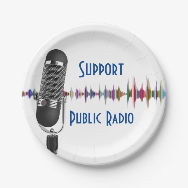 Assiettes En Carton Soutien de la radio publique (Devant)