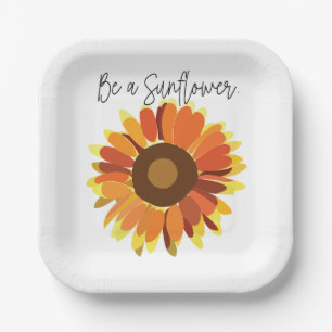 Assiettes En Carton Soyez une fête de tournesol