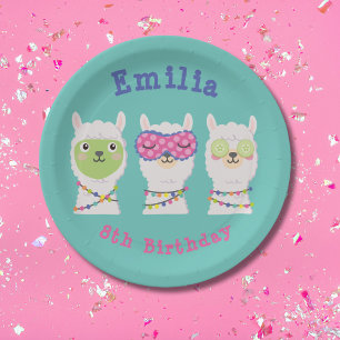 Assiettes En Carton Spa llama party, pyjama de lama