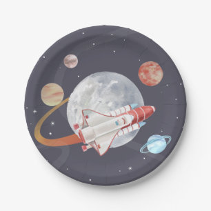 Assiettes En Carton Space Adventure Boy's Birthday