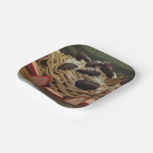 Assiettes En Carton Spaghetti japonais et gâteau aux fraises