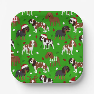 Assiettes En Carton Spaniel de Christmas