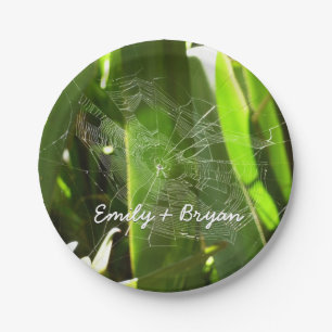 Assiettes En Carton Spiderweb dans Tropical Leaves Nature