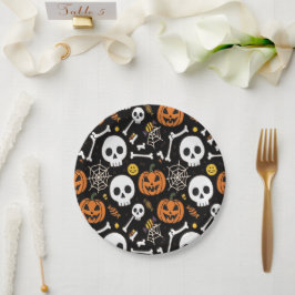 Assiettes En Carton Spooky Bones And Skeletons For Halloween