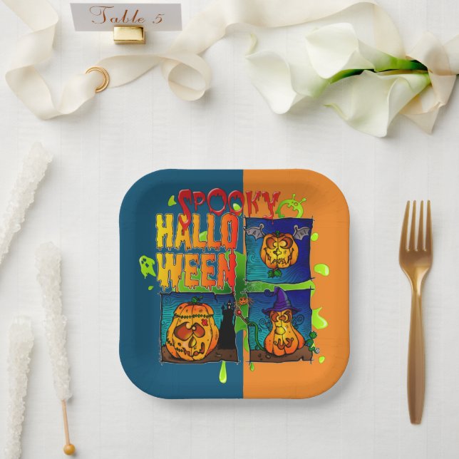 Assiettes En Carton Spooky Halloween (Mariage)