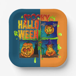 Assiettes En Carton Spooky Halloween