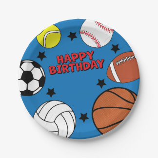 Assiettes En Carton Sports Anniversaire Fête Personnalisée