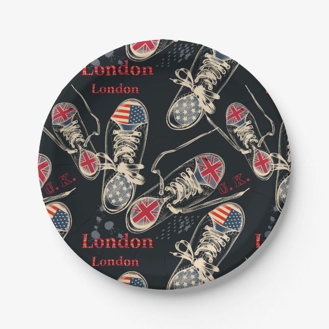 Assiettes En Carton Sports Boots Fashion Pattern  (Devant)