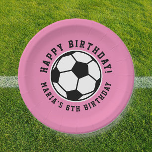 Assiettes En Carton Sports de football féminin Anniversaire coutume ro
