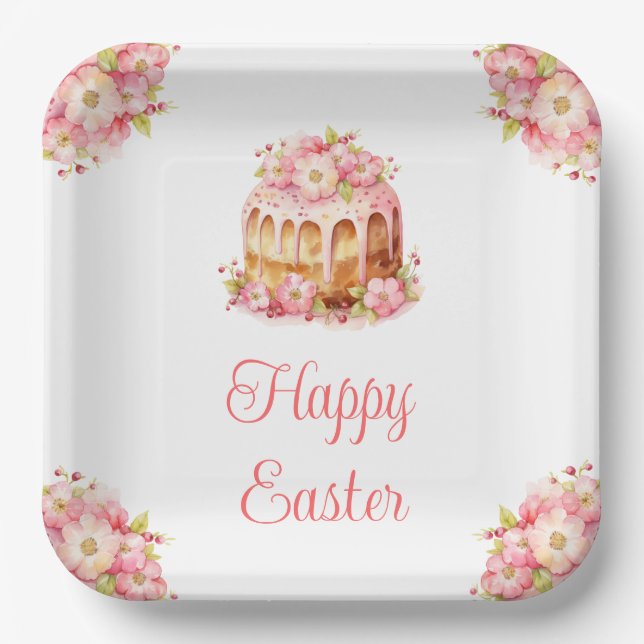 Assiettes En Carton Spring Cake Easter Brunch (Recto)
