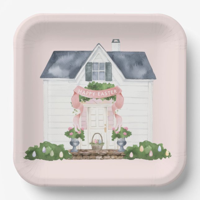 Assiettes En Carton Spring | Happy Easter | House (Recto)
