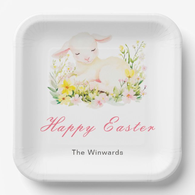 Assiettes En Carton Spring Lamb Easter Brunch (Recto)