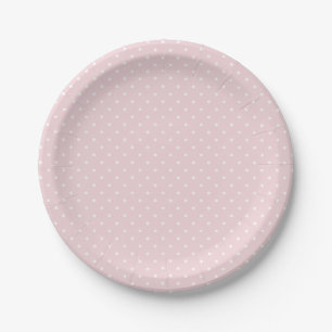 Assiettes En Carton Spring Polka Dots Classic Douce Teinte Rose