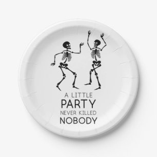 Assiettes En Carton Squelette de danse d'Halloween contemporain