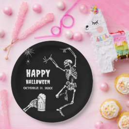 Assiettes En Carton Squelette de la partie d'Halloween