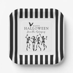 Assiettes En Carton Squelettes de danse modernes Joyeux Halloween