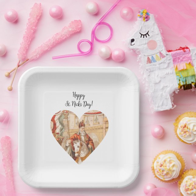 Assiettes En Carton St. Nicholas Heart Sinterklaas St. Nick's Day (Fête)