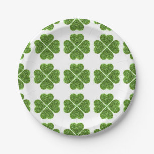 Assiettes En Carton St Patrick’s day, trèfle vert irlandais